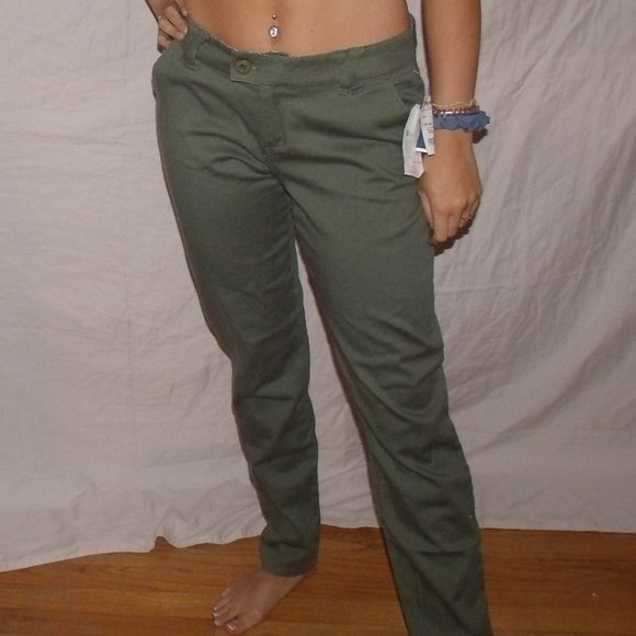 army green bootcut pants - Picture 1 of 4